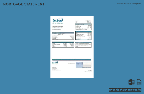 Beispiel für einen Hypothekenauszug der Ghana Ecobank (Vorschau)